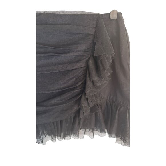 ZARA Size Medium Black Layered Ruffled Dainty Mini Skirt Trafaluc Collection - Picture 5 of 14